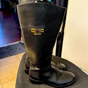 Tory Burch Pebble Black Riding boots
